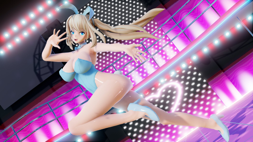 3d blonde_hair bunnysuit mmd mmdmonmon tagme