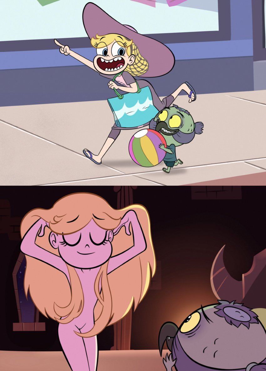 accurate_art_style covered_nipples edit hikkimora imminent_sex ludo_(svtfoe) monster naked nude_female pussy smile star_butterfly star_vs_the_forces_of_evil sunnie undressed vagina