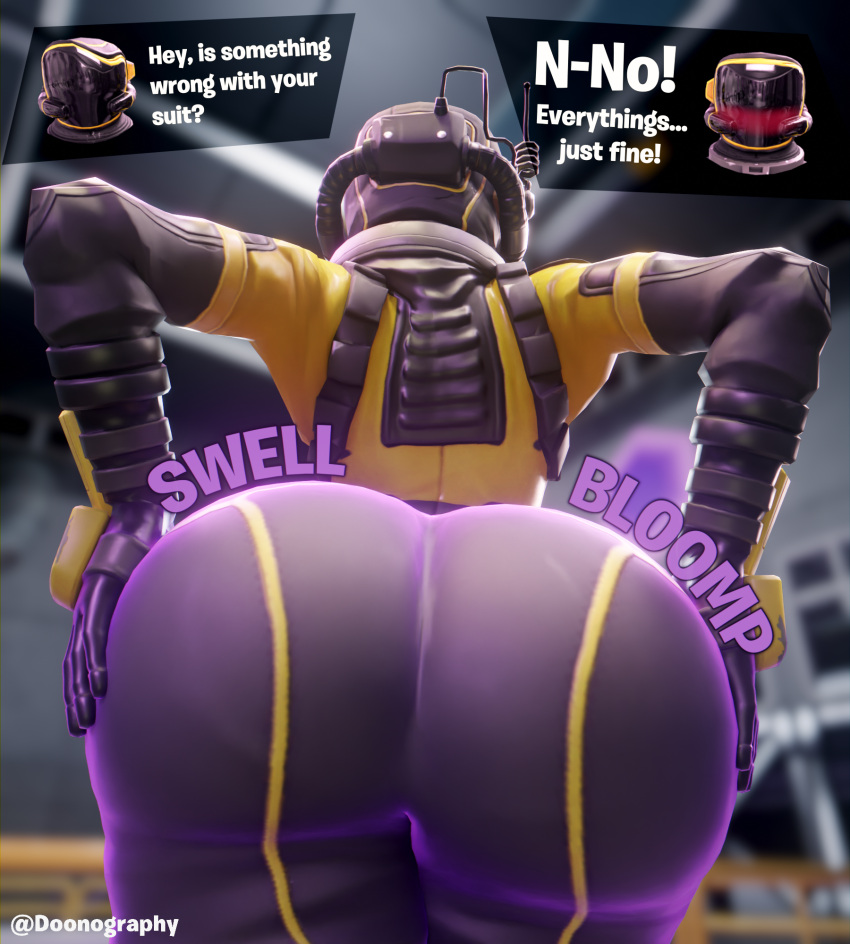 3d ass ass_expansion ass_focus big_ass big_butt blender blush butt_expansion doonography embarrassed expansion female female_focus flustered fortnite fortnite:_battle_royale glowing glowing_body grabbing grabbing_ass grabbing_own_ass growth hazard_agent_(fortnite) hazmat_suit helmet latex suit