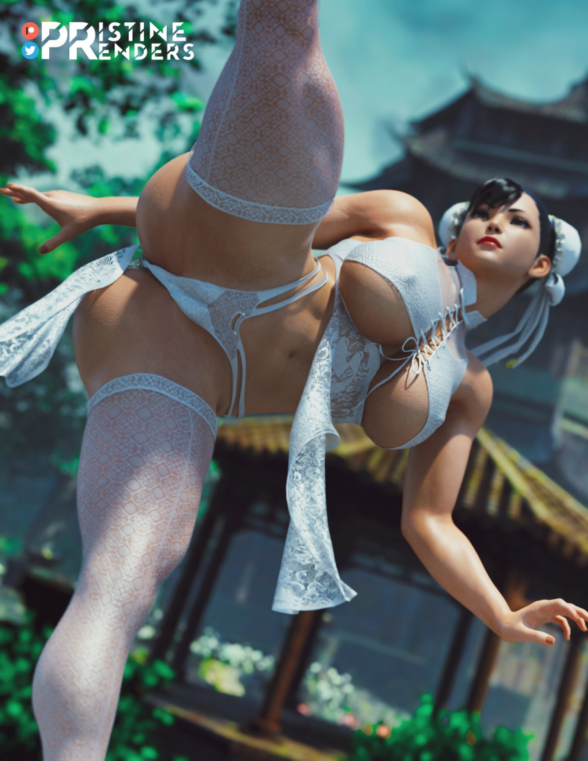 1girls 3d action_pose asian asian_female ass athletic_female big_ass big_breasts bracelet breasts cameltoe capcom chun-li cleavage clothed female female_focus female_only kicking large_breasts lingerie outdoors outside patreon_username pristinerenders pussy smile solo street_fighter street_fighter_v thick_thighs twitter_username white_skin