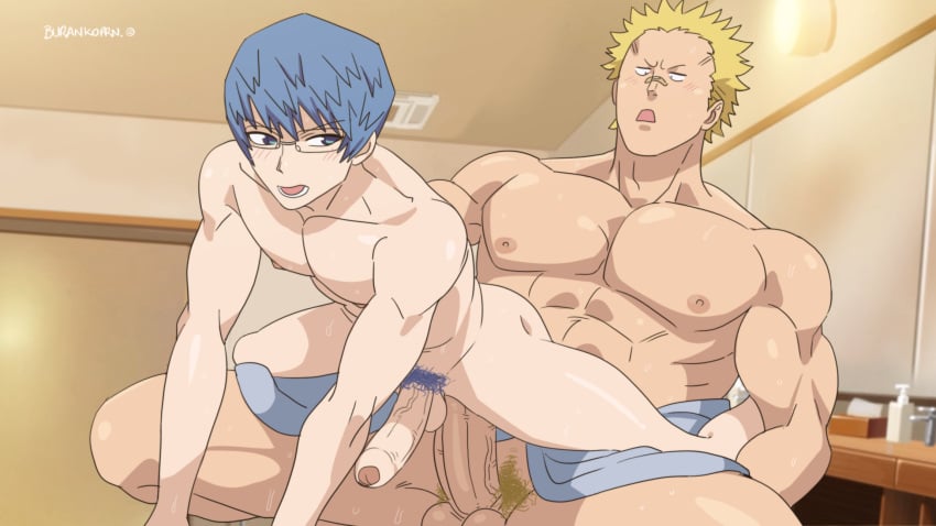 anal_sex buranko! burankoprn gay gay_sex komi-san_wa_komyushou_desu makoto_katai male male_only muscle muscles muscular muscular_male naruse_shisuto yaoi