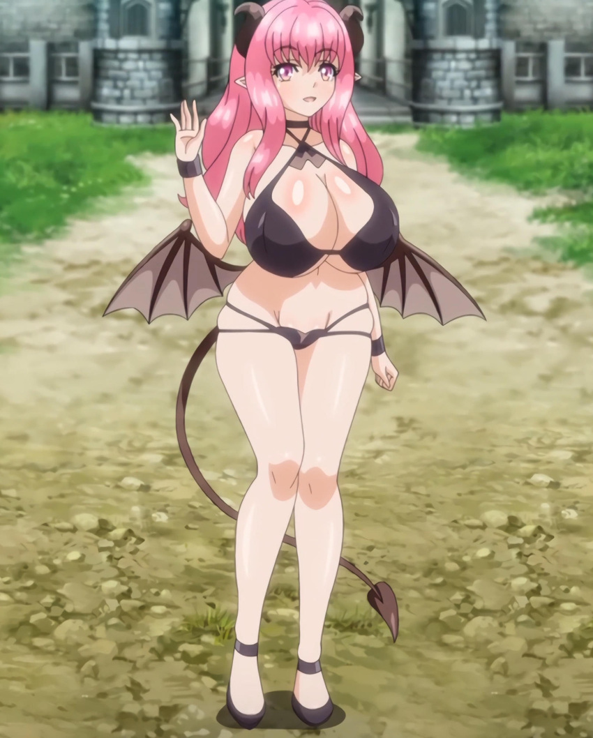 1girls 2023 4:5 anime_screencap bikini breasts demon demon_girl demon_horns demon_tail demon_wings fushigi_no_kuni_no_succubus heart_tail hips horns huge_breasts large_breasts legs long_hair looking_at_viewer majin_(company) majin_label monster_girl ova pink_eyes pink_hair screencap screenshot succubus succubus_costume succubus_horns succubus_in_wonderland succubus_outfit succubus_tail succubus_wings tail thick_thighs thighs tummy voluptuous voluptuous_female wide_hips wings