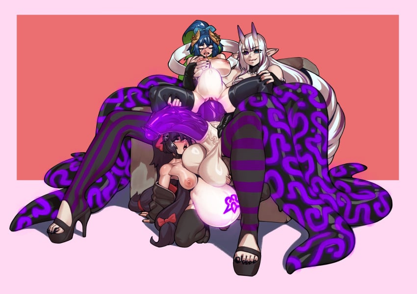 1futa 2023 2girls areolae ball_fondling balls bangs big_balls big_breasts big_penis black_hair black_sclera blue_eyes blue_hair breast_grab breasts diphallia diphallism erection female futa_on_female futanari heels heterochromia horns huge_balls huge_cock human inflated_belly inflation legwear lenea_(elridalm) light-skinned_futanari light_skin long_hair malice_(worstwarlock) monster_girl multi_penis nipples penetration penis pleasure_face pointy_ears pubic_tattoo purple_eyes purple_penis pussy sex sitting sitting_on_penis smaller_female smile spiked_penis stomach_bulge taller_futanari tentacle thighhighs truedevirish vaginal_penetration very_high_resolution white_hair