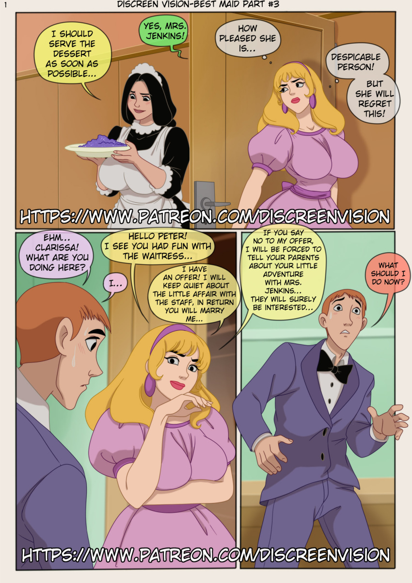 big_ass big_breasts comic discreenvision hidden_sex high_heels huge_breasts inusen maid maid_uniform mrs._jenkins_(discreenvision_inusen) page_1 part_3 tagme