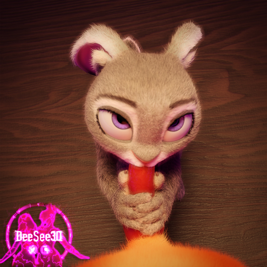 animal_genitalia animal_penis blowjob both_hands_on_cock bunny bunny_ears bunny_girl deesee3d disney flat_chest flat_chested furry hands_on_penis judy_hopps nick_wilde penis vip_room zootopia