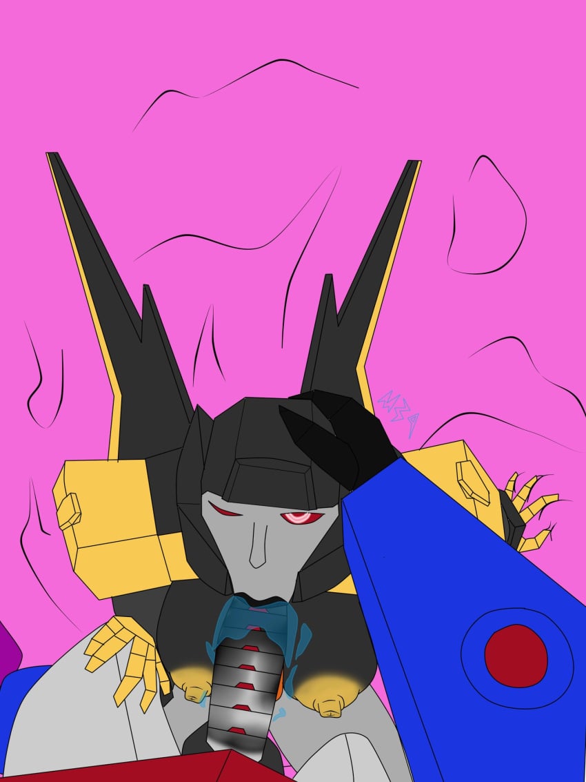 1boy 1girls :>= alien alien_girl alien_humanoid cum cum_in_mouth cum_inside cum_out_mouth fellatio giver_pov hand_on_head hand_on_thigh maximus34 nova_storm pov robot robot_girl robot_humanoid soundwave transformers transformers_earth_spark