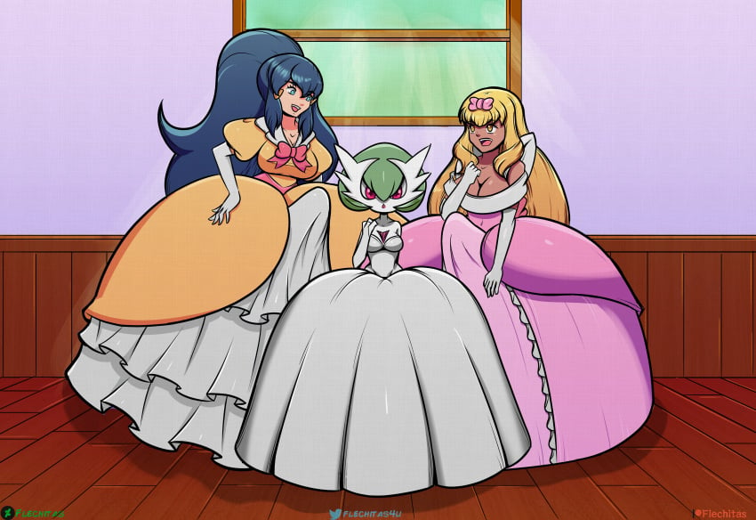 1girls 2022 2futas 3_fingers 5_fingers absurd_res accessory ashley_ketchum ball_gown big_breasts blonde_hair blue_eyes blue_hair bow_ribbon breasts brown_eyes bulge cleavage clothed clothing dawn_(pokemon) deviantart_logo digital_media_(artwork) dress erection erection_under_clothes erection_under_clothing erection_under_dress eyelashes female fingers flechitas floor fully_clothed futanari gardevoir generation_3_pokemon genital_outline glistening glistening_clothing glistening_dress glistening_hair gloves green_hair group gynomorph hair hair_accessory hair_ribbon hairbow handwear hi_res huge_cock human humanoid inside intersex intersex/female intersex/intersex light long_hair looking_at_viewer mammal mega_evolution mega_gardevoir nintendo not_furry orange_clothing orange_dress patreon patreon_logo penis penis_outline pink_clothing pink_dress pokemon pokemon_(species) red_eyes ribbons satoshi_(pokemon) standing sunlight talking_to_another talking_to_partner tenting trio twitter twitter_logo white_clothing white_dress white_gloves white_handwear window wood wood_floor