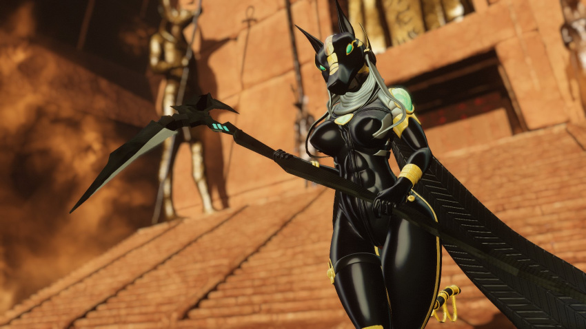 1girls 3d 3d_model abs accessories accessory anubian_jackal anubis anubis_vr arms ass athletic athletic_female black_bodysuit black_clothing bodysuit breasts breasts_out cape curvy curvy_female curvy_hips desert egyptian_headdress egyptian_mythology face_hidden female female_ass female_focus fingers fit fit_female gold_jewelry green_eyes helmet hips horns huge huge_breasts humanoid knees large_breasts legs light light-skinned_female light_skin looking_at_viewer mature mature_female nipple_bulge no_bra no_panties no_underwear pointy_breasts round_ass sandstorm scythe skin_tight solo solo_focus stairs statue tagme tail tall_female thick_thighs thighs thunder_thighs thunderthighs tight_clothing tight_fit undressed virtual_reality virtual_youtuber vrchat vrchat_avatar vrchat_media vrchat_model white_sclera wide_hips