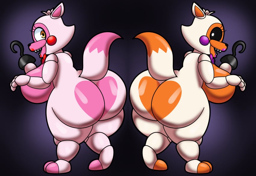 2girls animatronic anthro ass big_ass big_breasts big_butt breasts butt female female_only five_nights_at_freddy's five_nights_at_freddy's_world fox funtime_foxy_(fnaf) funtime_foxy_(fnafsl) huge_ass huge_breast huge_breasts huge_butt large_ass large_breasts large_butt legoshi41 lolbit_(fnaf) looking_at_another massive_ass massive_breasts massive_butt rule_63 shortstack someth1ngoa thick_ass thick_thighs wide_hips