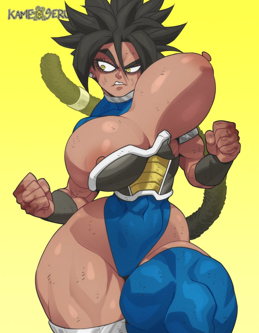 abs angry angry_face areolae big_breasts black_hair bouncing_breasts breasts broken_armor child_bearing_hips dragon_ball female kameseru large_breasts matsuna_(kameseru) monkey_tail muscular muscular_arms muscular_female muscular_legs muscular_thighs narrow_waist nipple_slip nipples oc original_character revealing_clothes saiyan saiyan_armor saiyan_tail skimpy skimpy_clothes solo solo_female tail thick thick_thighs tight_clothing voluptuous wide_hips