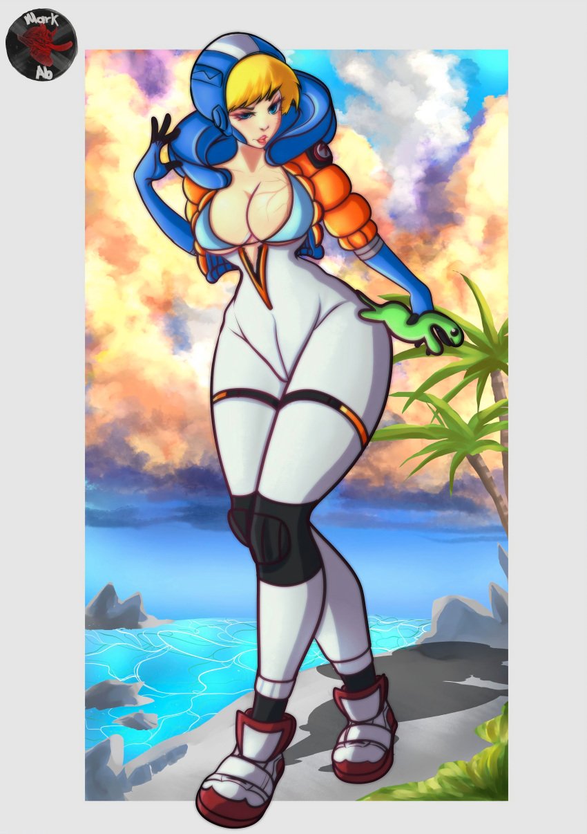 apex_legends beach big_breasts blue_bra blue_gloves bra breast_expansion breasts breasts_out giantess growth jumpsuit lichtenberg_figure looking_at_viewer mini_giantess nessie palm_tree plushie scar scars simple_background sitting thick thick_legs thick_thighs tight_clothing water watermark wattson_(apex_legends) yellow_hair yellow_jacket