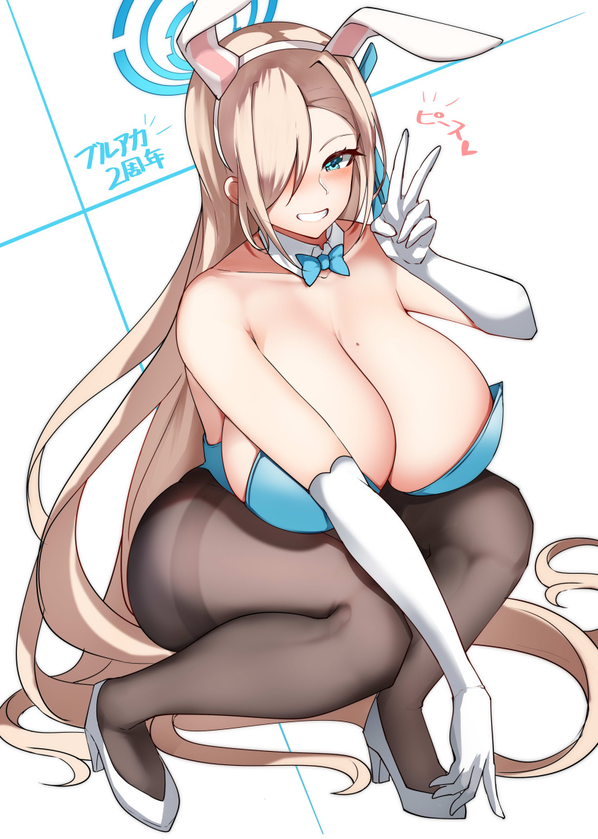 1girls 2d 2d_(artwork) asuna_(blue_archive) asuna_(bunny)_(blue_archive) asuna_(bunny_girl)_(blue_archive) big_breasts blonde_hair blue_archive breasts bunny_ears bunny_girl bunnysuit busty curvaceous curvy curvy_body curvy_female curvy_figure female high_heels huge_breasts large_breasts mole mole_on_breast tea_texiamato voluptuous