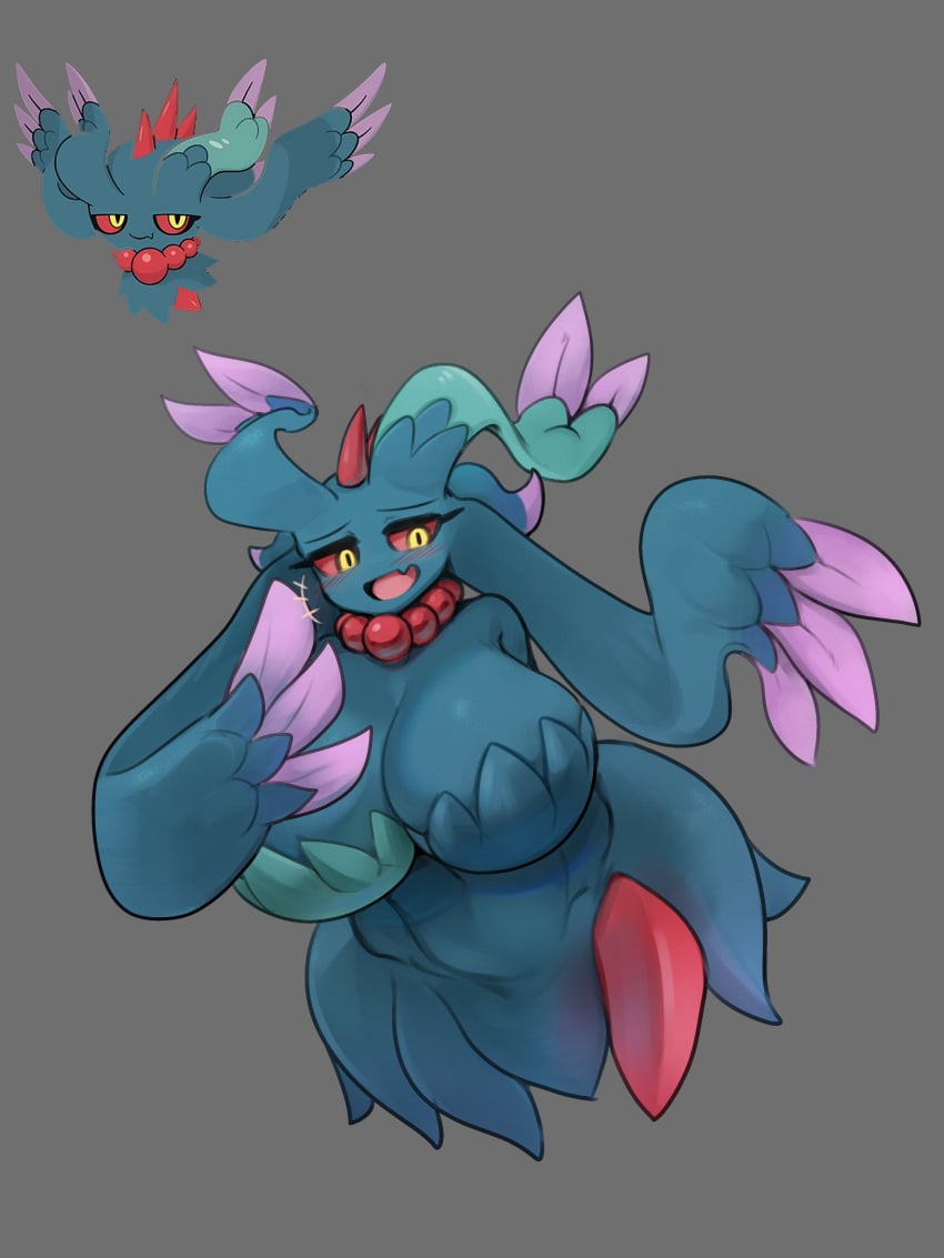 anthro anthrofied flutter_mane game_freak generation_9_pokemon ghost gipehtyboon huge_breasts limbless misdreavus nintendo paradox_pokemon pokémon pokémon_(species) pokemon pokemon_(species) pokemon_sv thick_thighs torso voluptuous yboon