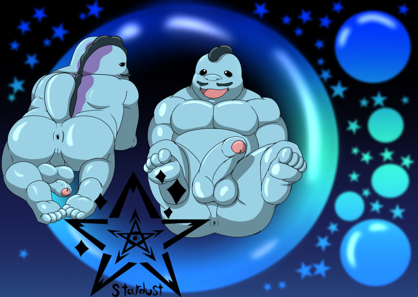 absurd_res anus ass chubby_male fafnir_stardust_(artist) generation_2_pokemon genitals hi_res male nintendo nude penis pokemon pokemon_(species) presenting presenting_hindquarters quagsire slightly_chubby solo