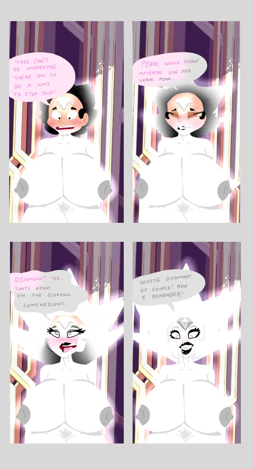 black_lips brainwashing breast_expansion corruption female gender_transformation identity_death mtf_transformation steven_quartz_universe steven_universe takeover thick_lips toffee_(artist) transformation white_diamond_(steven_universe)