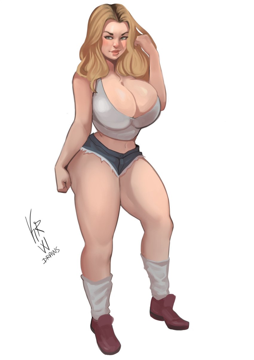 big_breasts blonde_hair busty cleavage futa_blast_comix grandbust_family korwuarts large_breasts lindsey_grandbust thick_thighs