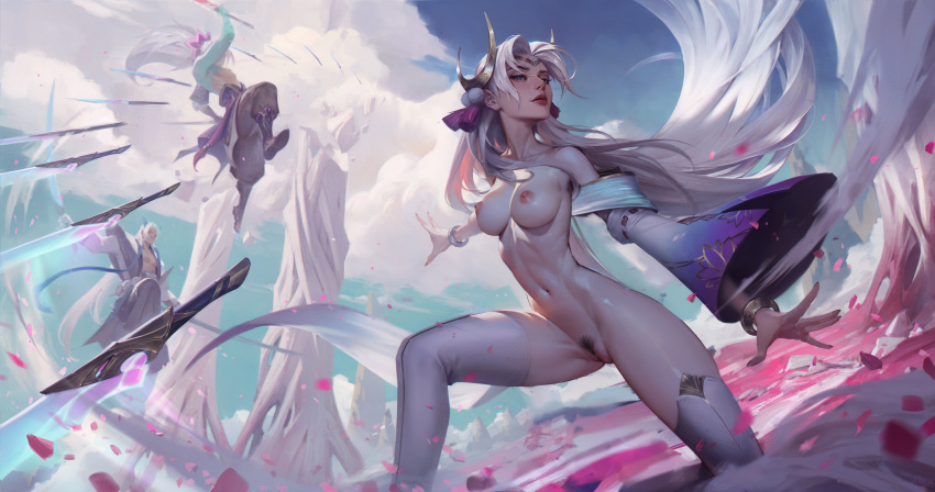 ai_generated cavic0m high_thighs irelia_xan league_of_legends long_hair riot_games semi_nude spirit_blossom_irelia spirit_blossom_series tagme white_hair