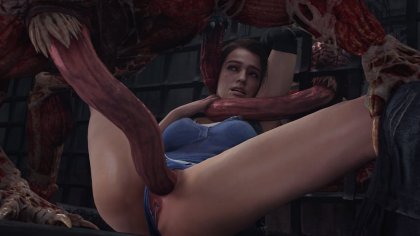 1boy 1boy1girl 1girls 3d 3d_(artwork) after_oral after_rimming anus anus_juice athazel blue_eyes brown_hair capcom deep_tongue_fucking defeat defeat_sex defeated defeated_heroine denim denim_jeans fellatio female female_focus huge_tongue interspecies jeans jill_valentine licker licker_(resident_evil) lips long_penis long_tongue looking_at_another looking_at_partner looking_pleasured looking_up male medium_breasts medium_hair monster monster_cock no_panties no_pants oral oral_sex pants pants_around_one_leg pants_down penis penis_awe penis_on_face pleasuring_the_enemy pussy resident_evil resident_evil_3 resident_evil_3_remake rimjob sharp_teeth shiny_skin shirt short_hair source_filmmaker teeth tetñeth thighs vagina