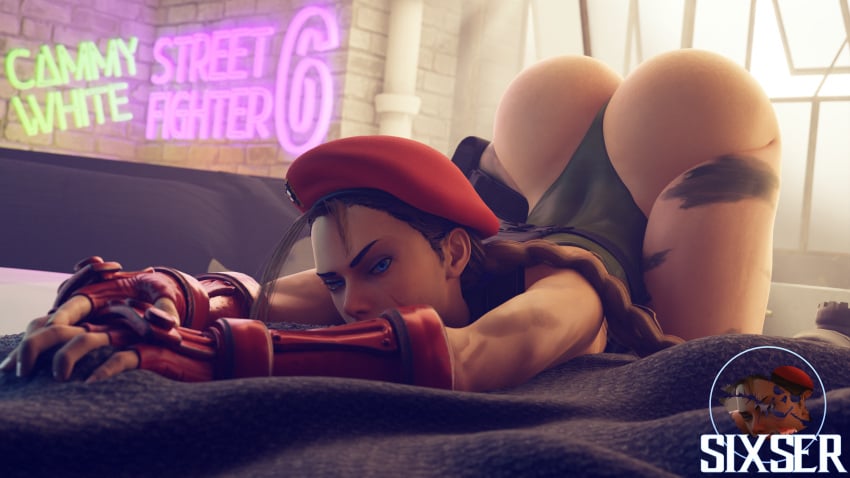 1girls 3d arched_back ass ass_up big_ass cammy_white capcom dat_ass epic_games female female_only leotard sixser solo street_fighter street_fighter_6 tagme