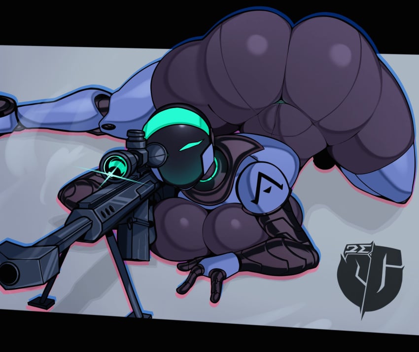 1girls 2023 2d 2d_(artwork) 3_fingers aiming_weapon ass ass_up athletic athletic_female big_ass big_breasts big_butt big_thighs breasts busty dat_ass female female_focus female_only green_bandana green_eyes gt-23_(igxxiii) gun head_down_ass_up hi_res highres hourglass_figure huge_breasts huge_butt igxxiii large_ass large_breasts large_butt large_thighs lying_down metallic_body on_stomach original original_character robot robot_girl robot_humanoid round_ass skindentation sniper_rifle solo solo_female solo_focus thick_thighs thighhighs thighs thunder_thighs visor voluptuous weapon