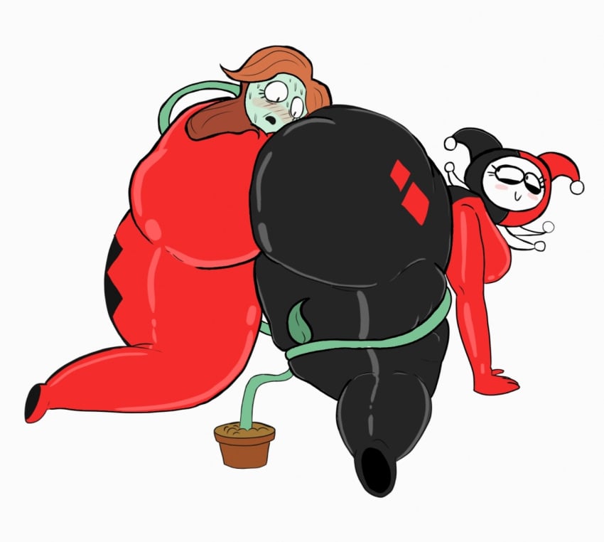 2girls artist_request ass ass_worship batman_(series) big_ass big_butt burgerduck butt butt_worship dc dc_comics doobus_goobus female female_only gigantic_ass harley_quinn harley_quinn_(classic) harley_quinn_(doobus_goobus) huge_ass mcweirdos43 meme multiple_girls parody plant poison_ivy poison_ivy_(doobus_goobus) sweat sweatdrop sweating worshiping yuri