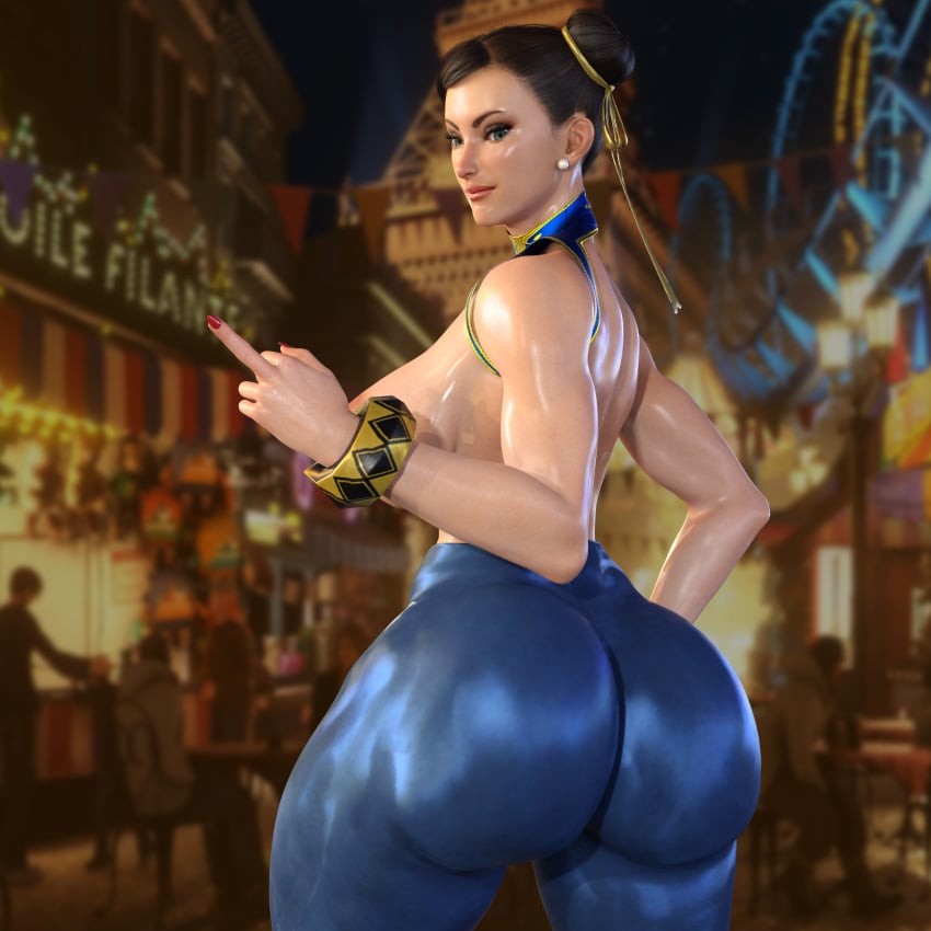 1girls 3d ass big_ass big_breasts big_thighs breasts bubble_ass capcom chun-li female female_only huge_ass huge_thighs mature_female middle_finger milf nordfantasy solo street_fighter street_fighter_6 thick thick_thighs