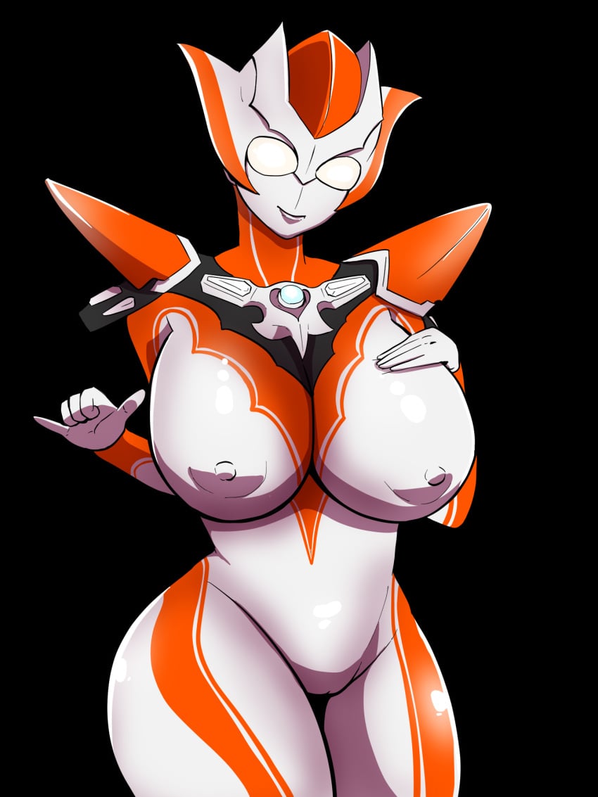 creople grigio_gets_raped large_breasts minato_asahi_(grigio) simple_background thick_thighs ubikitas ultraman_(franchise) ultraman_r/b ultrawoman_grigio wide_hips