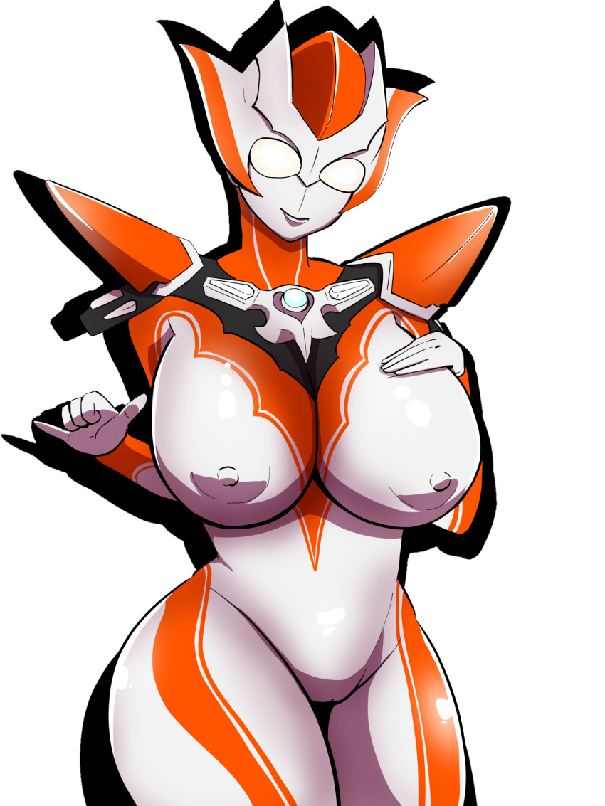 creople grigio_gets_raped large_breasts minato_asahi_(grigio) simple_background thick_thighs ubikitas ultraman_(franchise) ultraman_r/b ultrawoman_grigio wide_hips