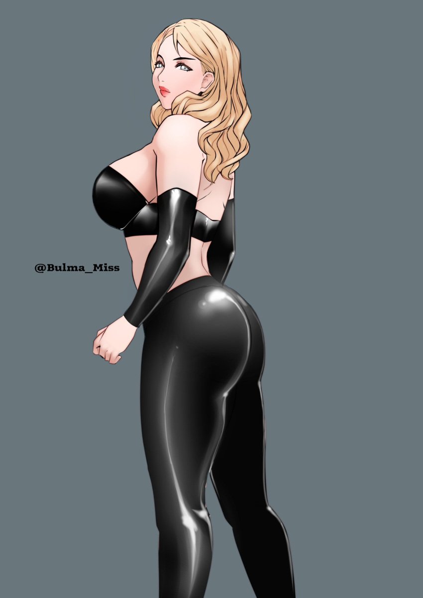 1girls amber_maiz arm_band big_ass big_breasts blonde_hair bubble_butt commission jnsdh latex leggings lipstick looking_at_viewer looking_back pale_skin sith skin_tight solo_female star_wars star_wars:_the_old_republic white_eyes white_skin