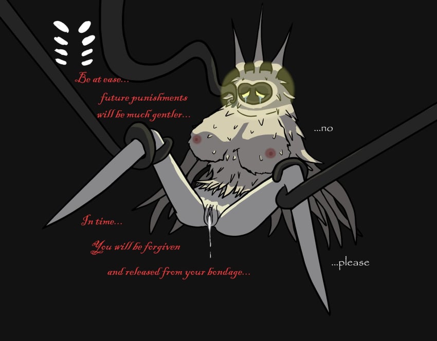 8_eyes abyss black_background breasts completely_naked completely_naked_female completely_nude completely_nude_female english_text hollow_knight multi_eye naked naked_female nipples nude nude_female penis pussy radiance_(hollow_knight) semen shade_lord simple_background spread_legs talking talking_to_another tentacle tentacle_rape tentacle_sex text thenaughtycake void_(hollow_knight)