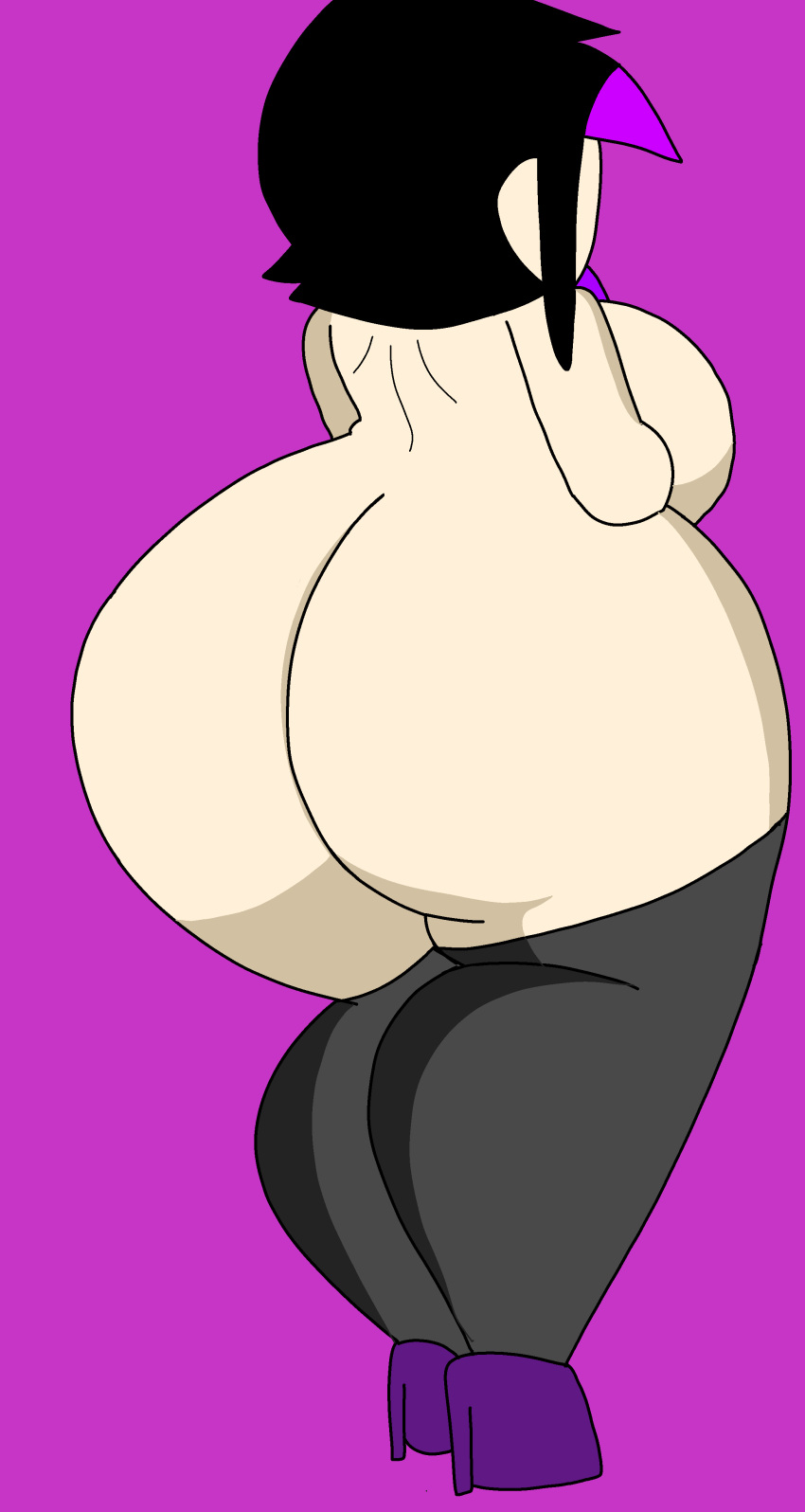 bibi_(brawl_stars) big_breasts black_hair brawl_stars chubby_female fat_ass full_body jacksita1234 sucking_dildo