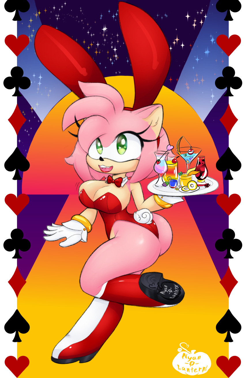 amy_rose anthro big_ass big_boobs big_breasts big_butt big_hips big_thighs bunny bunny_girl bunny_suit bunny_tail curvy curvy_body curvy_female curvy_figure curvy_hips fanart furry furry_only green_eyes hips huge_ass large_ass large_breasts large_butt mobian_(species) nyan_o_lantern(artist) pink_fur pinup red_suit sonic_(series) sonic_the_hedgehog_(series) thick_ass thick_hips thick_thighs thighs wide_hips wide_thighs