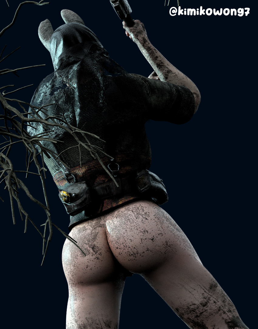 1girls 3d ai_generated ass big_ass dbd dead_by_daylight huntress_(dead_by_daylight) kimikowong7 simple_background