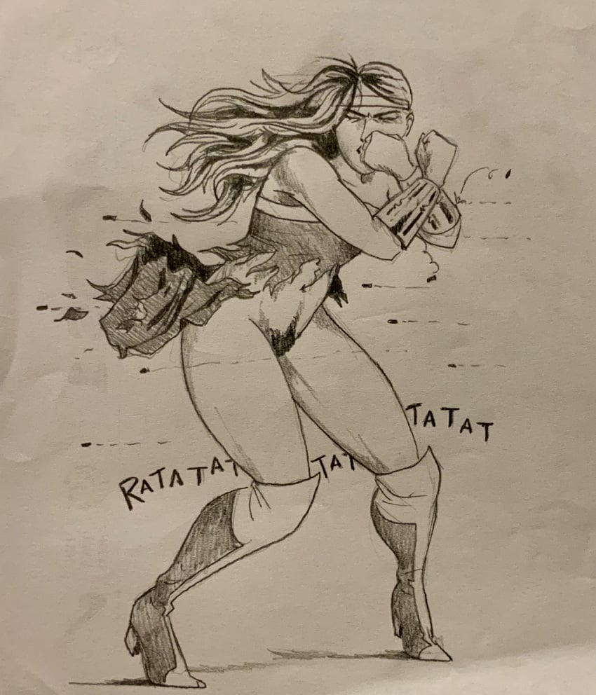 accidental_circumstance accidental_exposure assisted_exposure boots bottomless bullet bullets bush dc_comics en-pinups exposed_pussy pubes pubes_exposed pubic_hair public_exposure ripped_clothing superheroine torn_clothes unaware wonder_woman wonder_woman_(series)