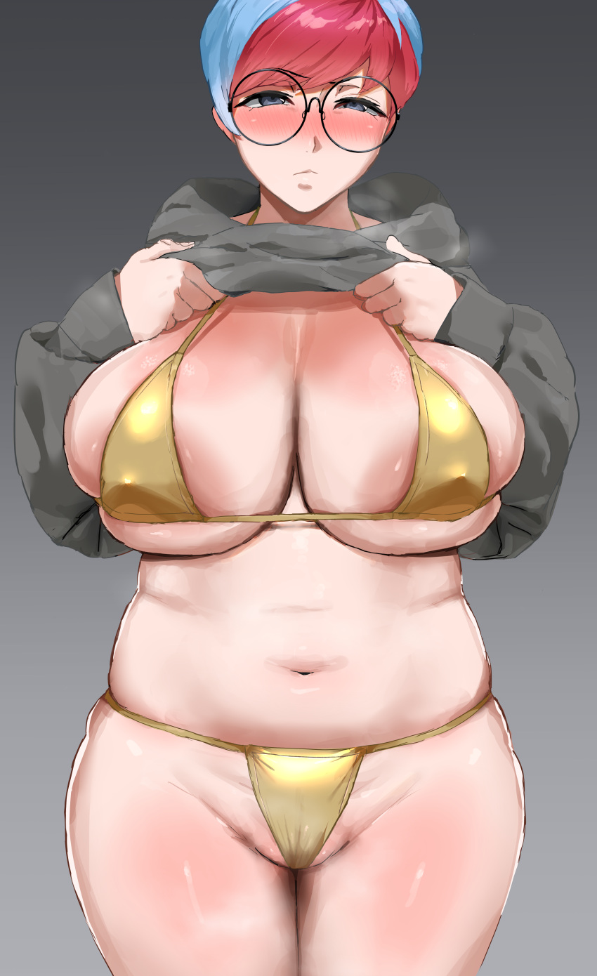 1girls alternate_body_type alternate_breast_size big_breasts bikini breasts busty curvaceous curvy curvy_body curvy_female curvy_figure d09d03 female game_freak glasses huge_breasts large_breasts nintendo penny_(pokemon) plump pokemon pokemon_(game) pokemon_sv round_glasses short_hair thick_thighs thighs voluptuous