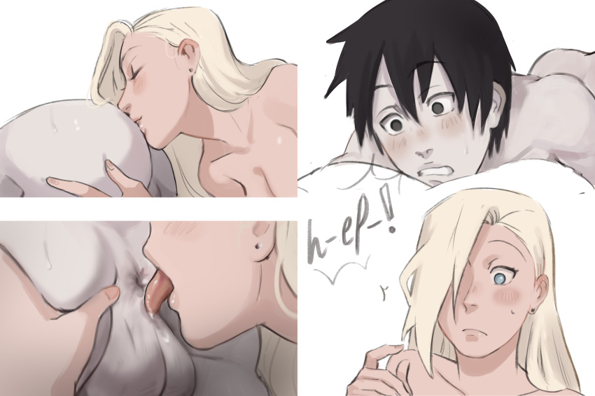 1boy 1girls absurdres anilingus anus ass ass_grab balls blonde_hair blue_eyes blush boruto:_naruto_next_generations canon_couple couple embarrassed female_rimming_male femdom hair_over_one_eye hetero highres human human_only husband_and_wife ino_yamanaka kissing_ass licking licking_ass male_anilingus monday_mint naruto naruto:_the_last naruto_(series) naruto_shippuden oral oral_sex pale-skinned_male pale_skin rimming_male sai saliva_drooling secretly_loves_it straight surprised surprised_expression testicles white_skin yamanaka_ino