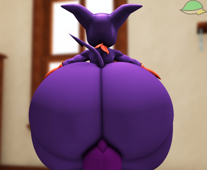 1boy 2023 3d anthro ass balls bandai_namco big_ass cindablimp digimon femboy gloves handwear huge_ass imp impmon large_ass male male_only neckerchief thick thick_thighs voluptuous wide_hips