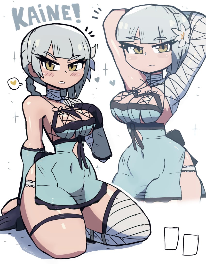 alternate_version_available kaine_(nier) lingerie nier nier_(series) nier_replicant silver_hair tagme tony_welt yellow_eyes