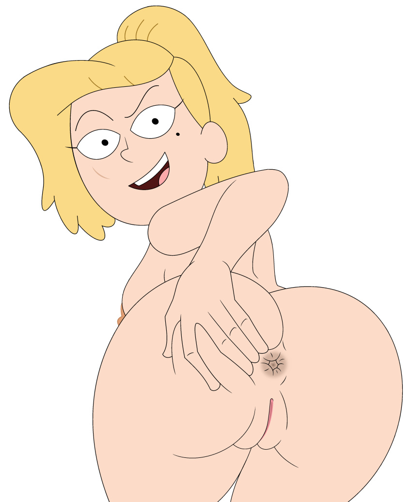 amphibia anus ass_focus ass_grab blonde_hair darkanya darkdpx3 dat_ass fat_ass female_only grabbing_own_ass looking_at_viewer looking_back mole_under_eye pawg ponytail pussy round_ass sasha_waybright scar shiny_skin sideboob smiling_at_viewer smooth_skin spread_ass white_background