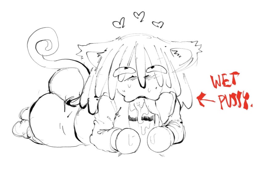 big_butt blowjob caliminasty cat_ears cat_tail dreadlocks fellatio femboy gay love neco-arc oc original_artwork original_character personification sloppy_blowjob thick_ass