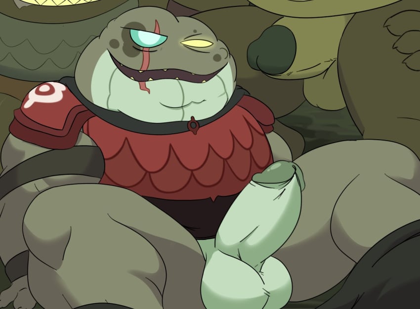 amphibia amphibia_(series) amphibian amphibian_humanoid anthro anthro_on_anthro armor balls before_oral before_sex blue_eye captain_grime chubby chubby_anthro chubby_male cock cywolf49 dick disney erect_penis erection facial_scar gay gay_orgy glowing_eye green_body green_skin heterochromia male male/male male_breasts male_only man_boobs mature mature_male moobs muscular_arms muscular_male muscular_thighs orgy pants_down partially_clothed penis scar spread_legs spreading straight_hair toad toad_(frog) yaoi yellow_eye