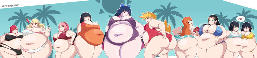 10girls 6+girls bbw bikini crossover erza_scarlet fairy_tail fat female female_only haruno_sakura hyuuga_hinata kill_la_kill kiryuuin_satsuki lineup lucy_heartfilia matoi_ryuuko morbidly_obese nami naruto naruto_(series) naruto_shippuden nico_robin one_piece overweight_female panty_&_stocking_with_garterbelt panty_anarchy post-timeskip pregnant sakura_haruno sevenbyseven7 stocking_anarchy teacher_and_student weight_gain