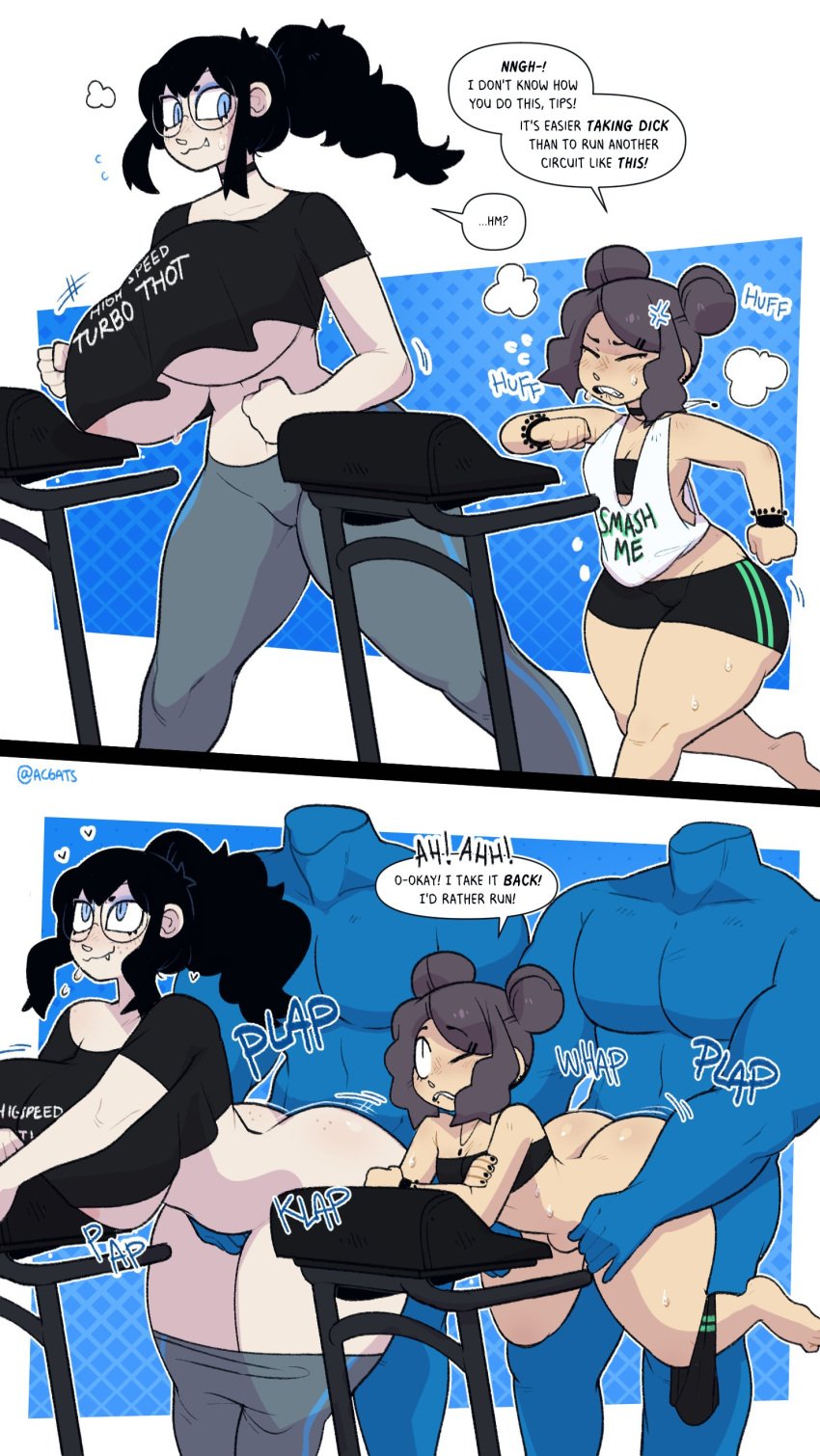 2boys 2girls 2koma age_difference ambiguous_penetration ass athletic athletic_female bff big_ass big_breasts big_tits boss_(gats) brown_hair child_bearing_hips choker clapping_buttocks curvaceous curvy curvy_female curvy_figure dark_hair dat_ass dialogue doggy_style dumptruck_ass english_text faceless_male fat_ass female ffmm_foursome flat_chest flat_chested freckles freckles_on_butt gats glasses goth goth_girl gothic_lolita gym_clothes gym_shorts hetero hourglass_figure huge_ass huge_breasts instant_loss instant_loss_2koma large_breasts leggings light-skinned_female looking_at_another looking_down male muscular muscular_male older_male original original_character original_characters pale_skin pants_down pawg pear-shaped_figure pear_shaped pear_shaped_female pizza_thot plap plapmaster ponytail round_butt running shiny_skin shorts shortstack size_difference straight straight_sex sweat sweatdrop teamwork text text_bubble thick_thighs thighhighs thunder_thighs tips_(gats) tomboy treadmill underboob undressing venus_body voluptuous voluptuous_female wide_hips workout workout_clothes younger_female