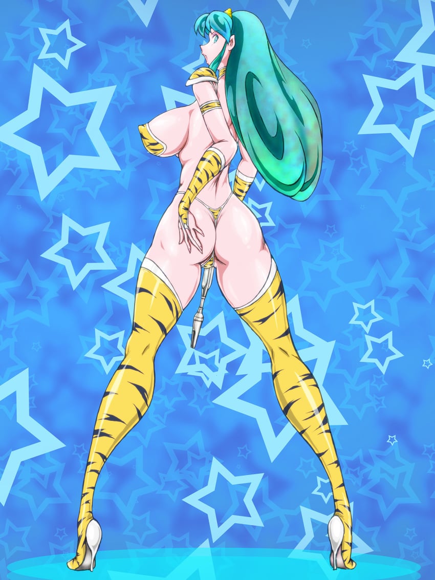 female huge_ass huge_breasts lum marubayashi_shumaru panties thick_thighs thigh_boots urusei_yatsura wide_hips