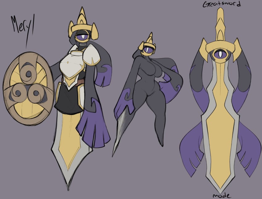 aegislash big_breasts breasts thick_thighs wide_hips xytora