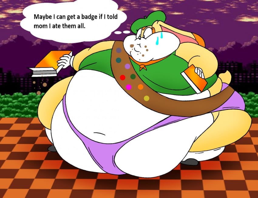 1girls bbw cream_the_rabbit obese obese_female robot001 sega sonic_(series) sonic_the_hedgehog_(series) ssbbw