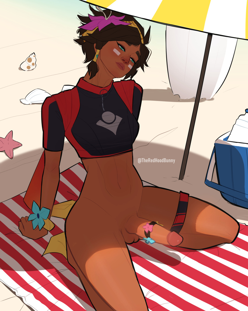 1futa absurd_res balls beach big_nose big_penis black_shirt bottomless breasts brown_body brown_hair brown_skin clothed clothing cock_ring commission commissioner_upload dark-skinned_futanari dark_skin dickgirl erection futa_only futanari gynomorph horny human kneeling league_of_legends league_of_legends:_wild_rift looking_down medium_penis no_panties no_underwear partially_clothed penis pool pool_party pool_party_series pool_party_taliyah relaxing sand small_breasts solo solo_female solo_futa sunlight tagme taliyah tan_body theredhoodbunny towel