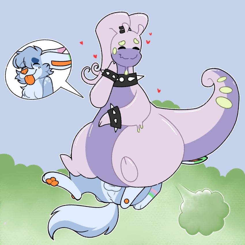 ambiguous_gender anthro balls blue_body canid canine canis collar digital_media_(artwork) duo facesitting fart fart_cloud fart_fetish farting_in_mouth farting_on_another farting_on_face fur generation_6_pokemon genitals goo_creature goodra hi_res iynize looking_pleasured male mammal mooberrymilk nervous nervous_smile nintendo open_mouth pawpads paws pokemon pokemon_(species) simple_background sitting_on_another slime smile spiked_collar spikes tail thick_thighs tongue tongue_out wolf