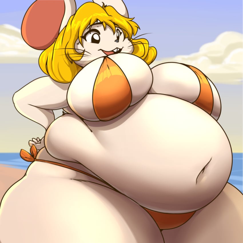 1girls anthro ashley_graham beach belly bikini blonde_hair breasts cleavage fat female female_focus female_only furry garuda_six hips large_breasts mostly_nude mostly_nude_female mouse moushley overweight overweight_female rat resident_evil rodent rodent_humanoid stomach thick_thighs thighs white_fur wide_hips