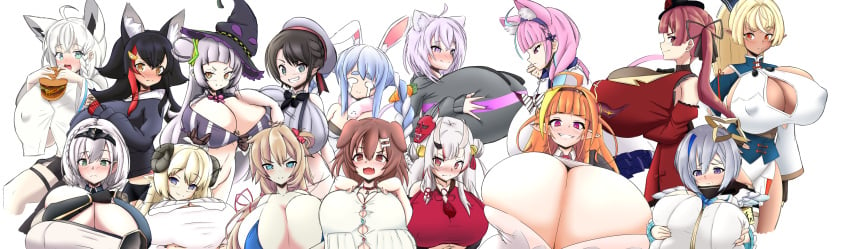 2023 akai_haato alternate_breast_size amane_kanata animal_ears breasts cat_ears color_edit dog_ears female female_only gigantic_breasts hololive horns houshou_marine huge_breasts hyper hyper_breasts inugami_korone kazuya_zoey kiryu_coco long_hair massive_breasts minato_aqua murasaki_shion nakiri_ayame nekomata_okayu ookami_mio oozora_subaru rabbit_ears shirakami_fubuki shiranui_flare shirogane_noel short_hair simple_background tsunomaki_watame usada_pekora virtual_youtuber watsonsfw1 white_background